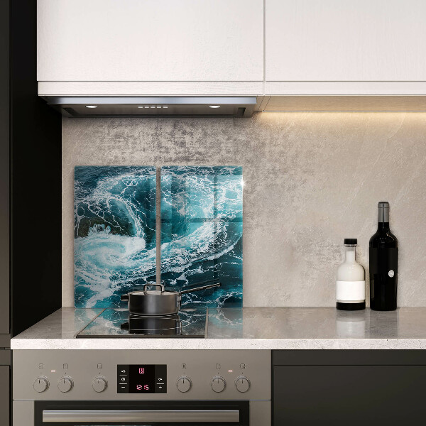 Glass chopping board Foamed water waves