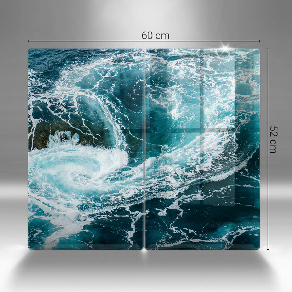 Glass chopping board Foamed water waves
