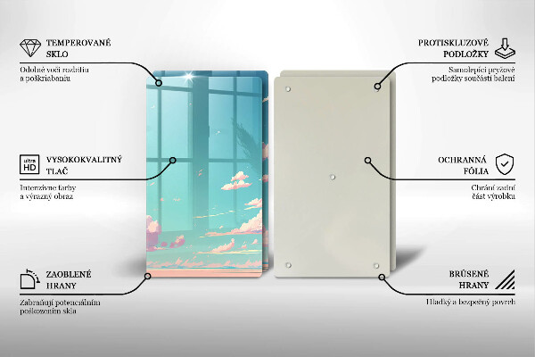 Glass chopping board Illustration sky