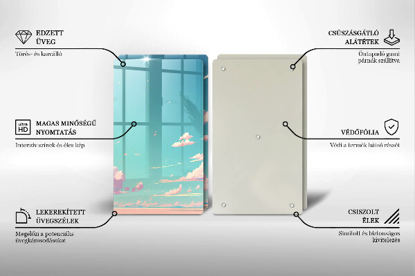 Glass chopping board Illustration sky