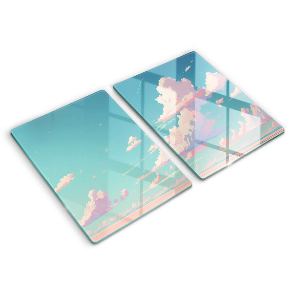 Glass chopping board Illustration sky