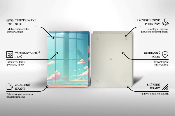 Glass chopping board Illustration sky