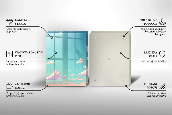 Glass chopping board Illustration sky