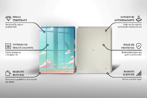 Glass chopping board Illustration sky