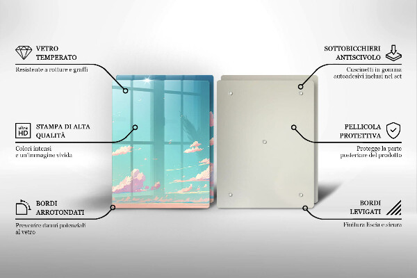 Glass chopping board Illustration sky