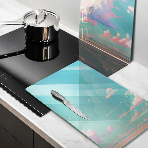 Glass chopping board Illustration sky