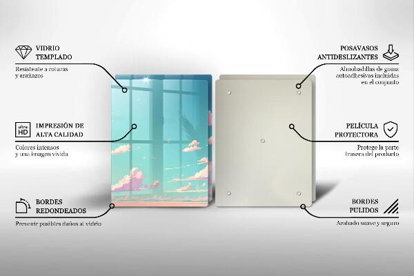 Glass chopping board Illustration sky