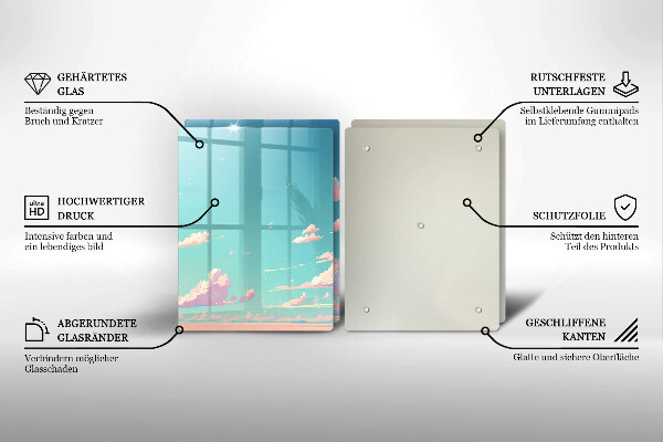 Glass chopping board Illustration sky