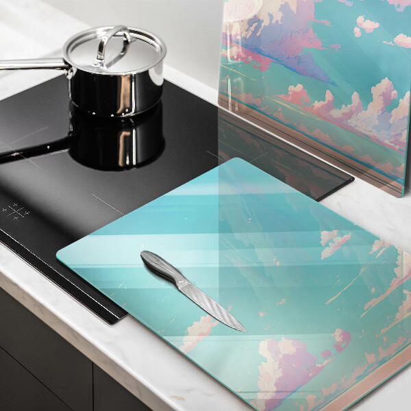 Glass chopping board Illustration sky