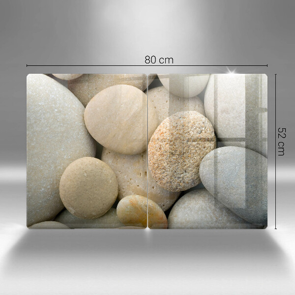 Glass chopping board Oval stone pattern