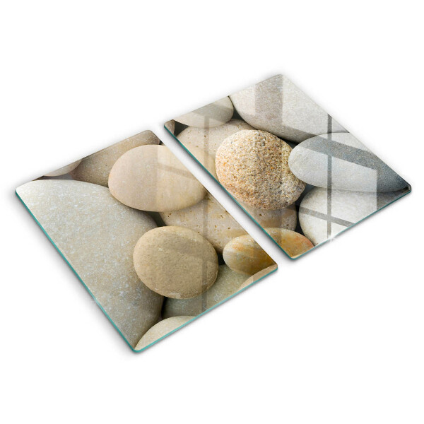 Glass chopping board Oval stone pattern
