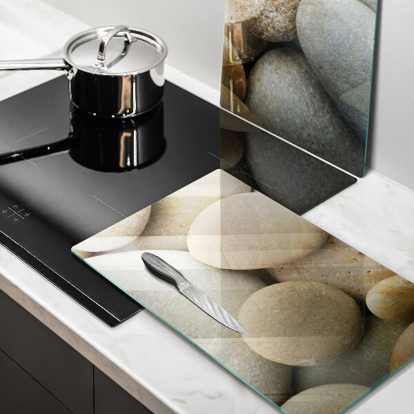 Glass chopping board Oval stone pattern