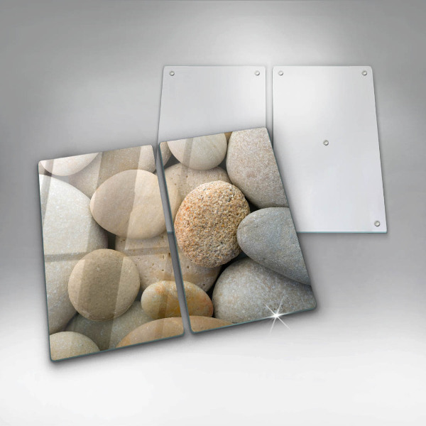 Glass chopping board Oval stone pattern