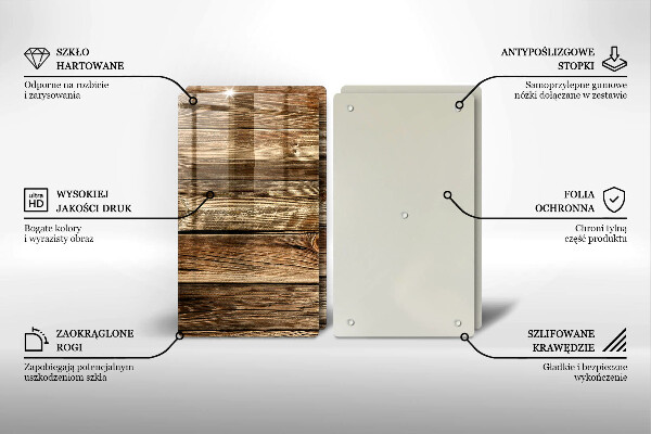 Glass chopping board Wood texture boards