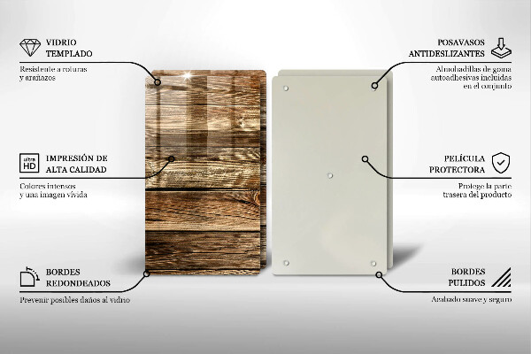 Glass chopping board Wood texture boards