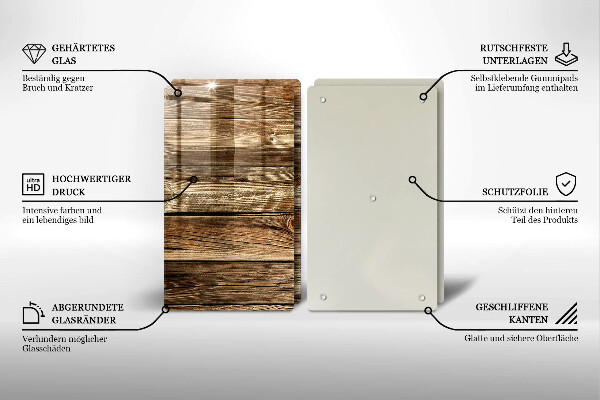 Glass chopping board Wood texture boards
