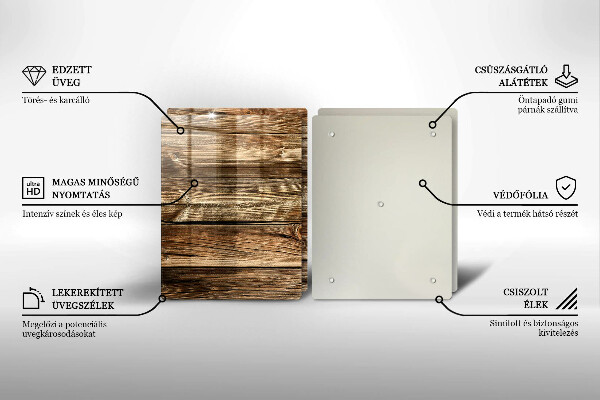 Glass chopping board Wood texture boards