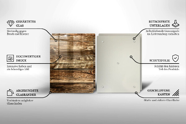 Glass chopping board Wood texture boards