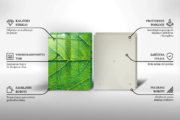 Glass chopping board Leaf lines nature