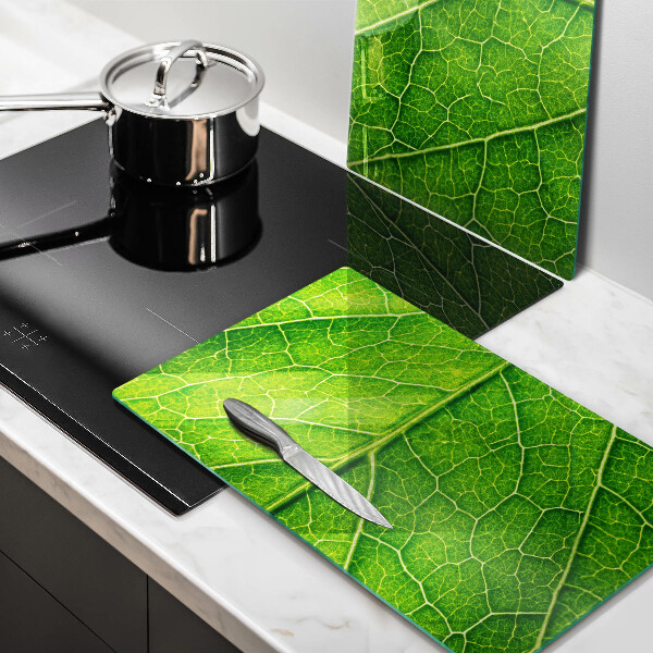 Glass chopping board Leaf lines nature