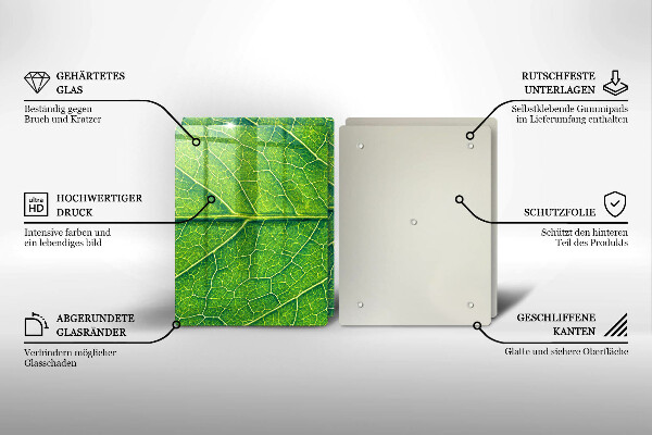 Glass chopping board Leaf lines nature