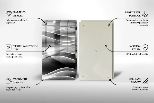 Glass chopping board Abstraction of smoke lines