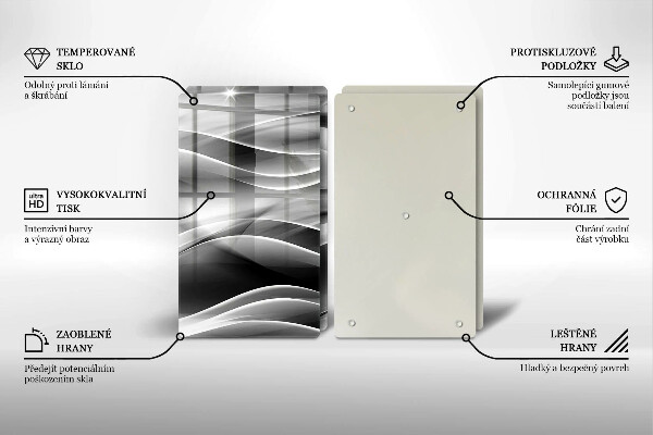 Glass chopping board Abstraction of smoke lines