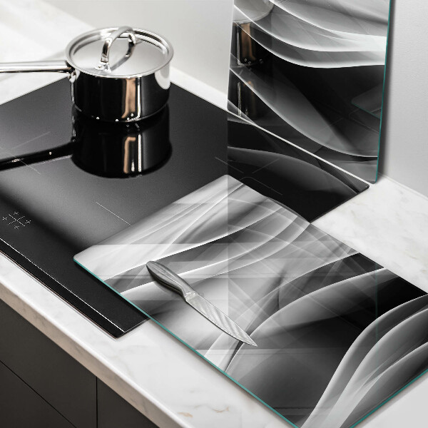 Glass chopping board Abstraction of smoke lines