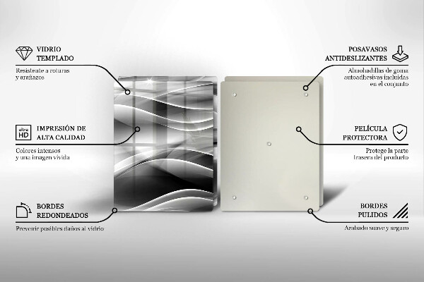 Glass chopping board Abstraction of smoke lines