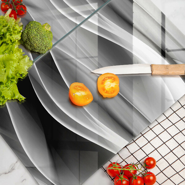 Glass chopping board Abstraction of smoke lines