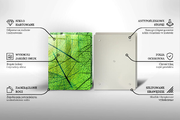 Glass chopping board Natura leaves