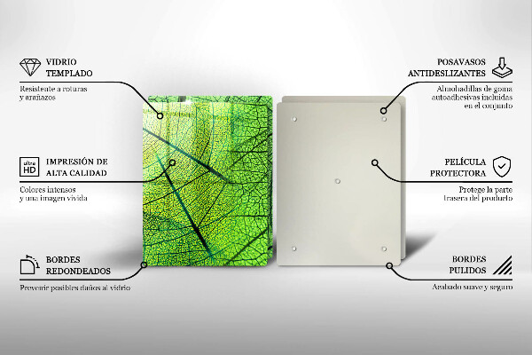 Glass chopping board Natura leaves