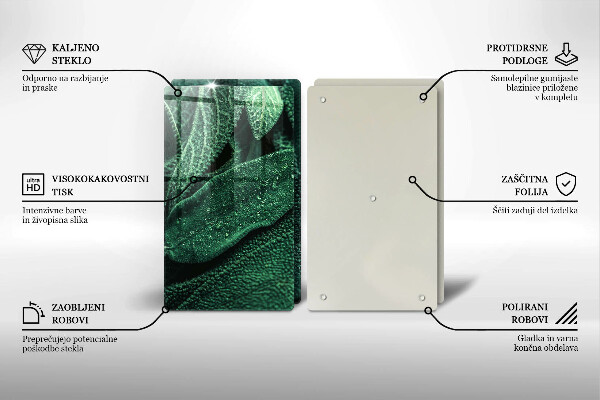 Glass chopping board Plant leaves