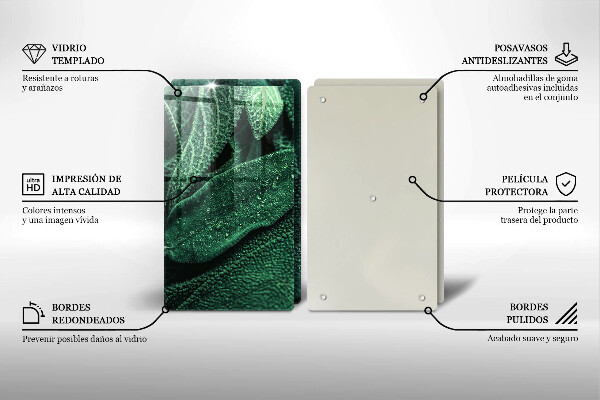Glass chopping board Plant leaves