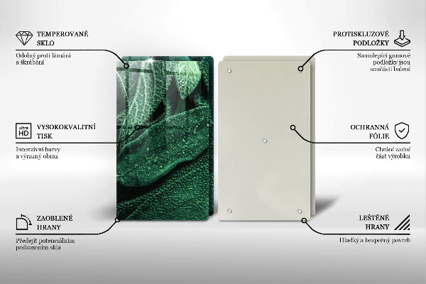 Glass chopping board Plant leaves