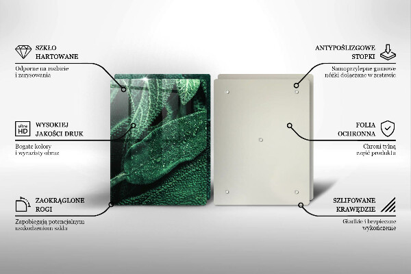 Glass chopping board Plant leaves