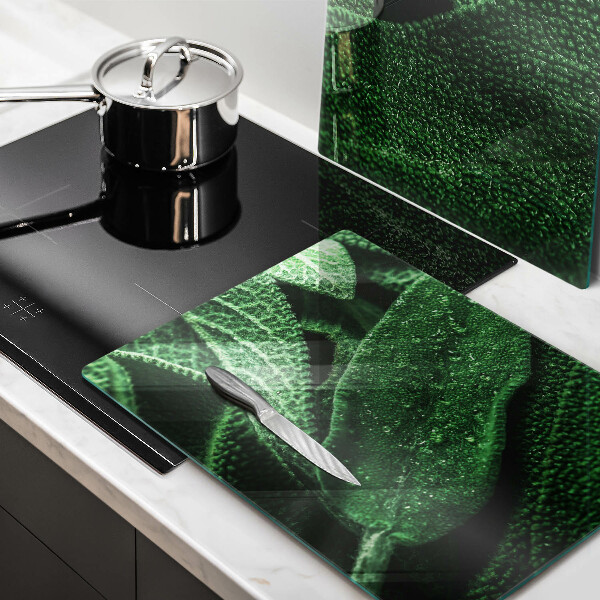 Glass chopping board Plant leaves