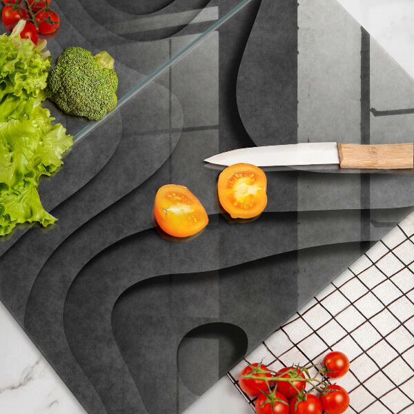 Glass chopping board 3D stone shapes