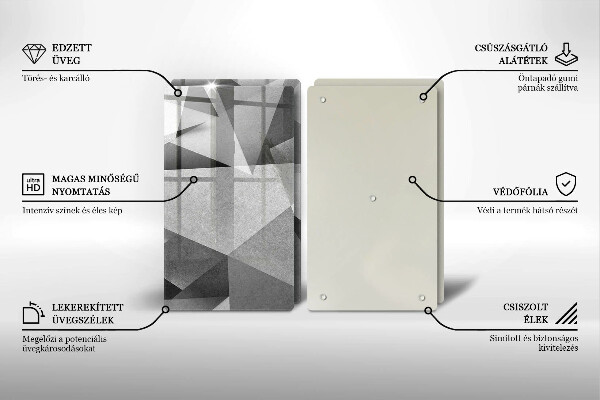 Glass chopping board Concrete sharp abstraction