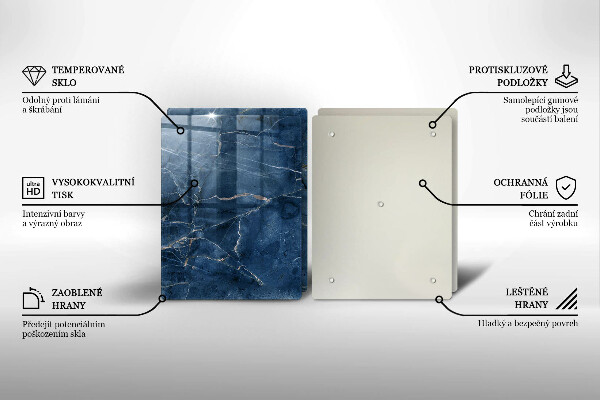 Glass chopping board Stone texture marble