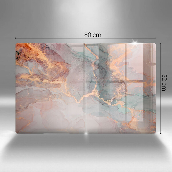 Glass chopping board Marble with gold