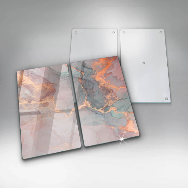 Glass chopping board Marble with gold