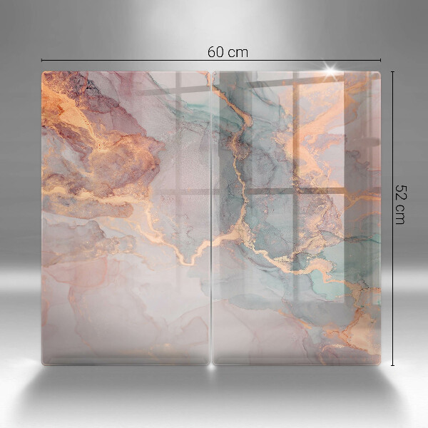 Glass chopping board Marble with gold