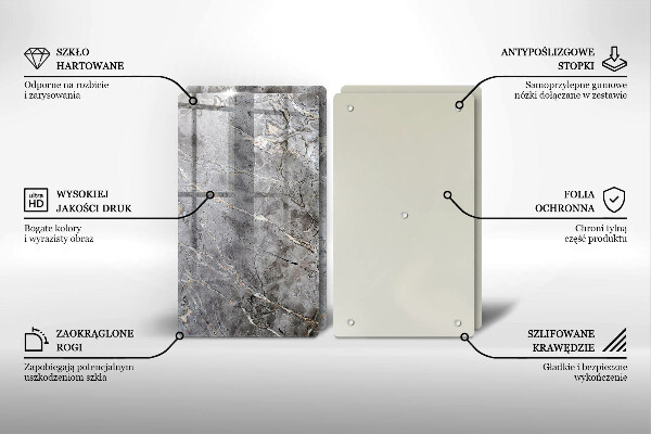 Glass chopping board Stone texture