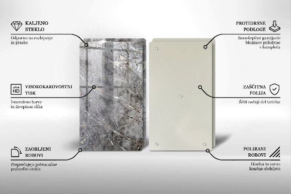 Glass chopping board Stone texture