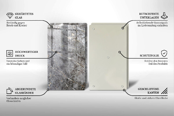 Glass chopping board Stone texture