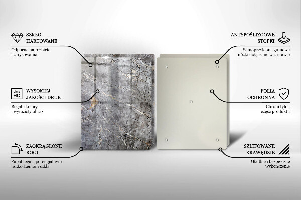 Glass chopping board Stone texture