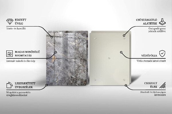 Glass chopping board Stone texture