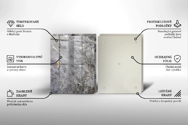 Glass chopping board Stone texture