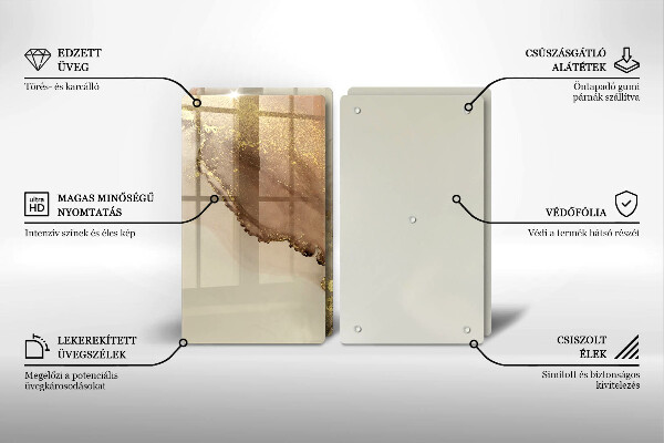 Glass chopping board Abstraction gold